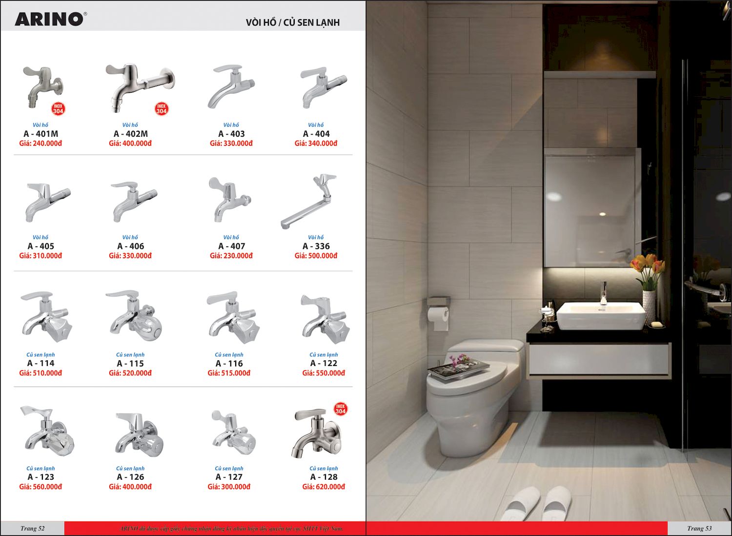 Thiết bị vệ sinh ARINO Catalogue và Bảng giá mới nhất /Page 27